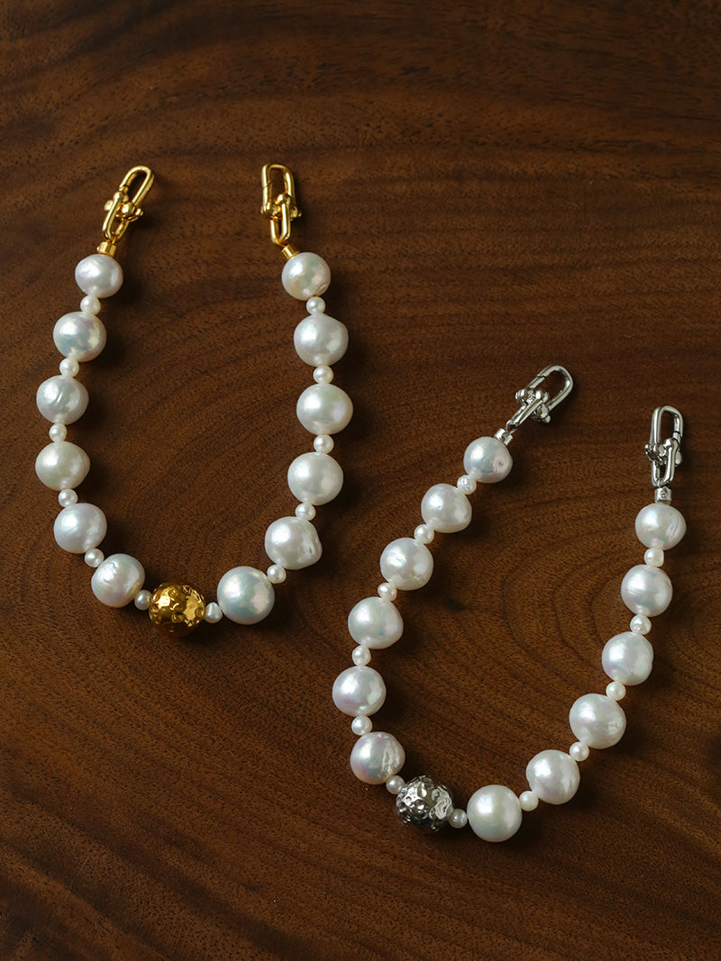 Convertible Freshwater Pearl Bracelet & Extender Chain – 18K Gold/Silver Plated Multi-Way Jewelry