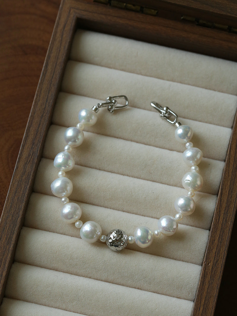 Convertible Freshwater Pearl Bracelet & Extender Chain – 18K Gold/Silver Plated Multi-Way Jewelry