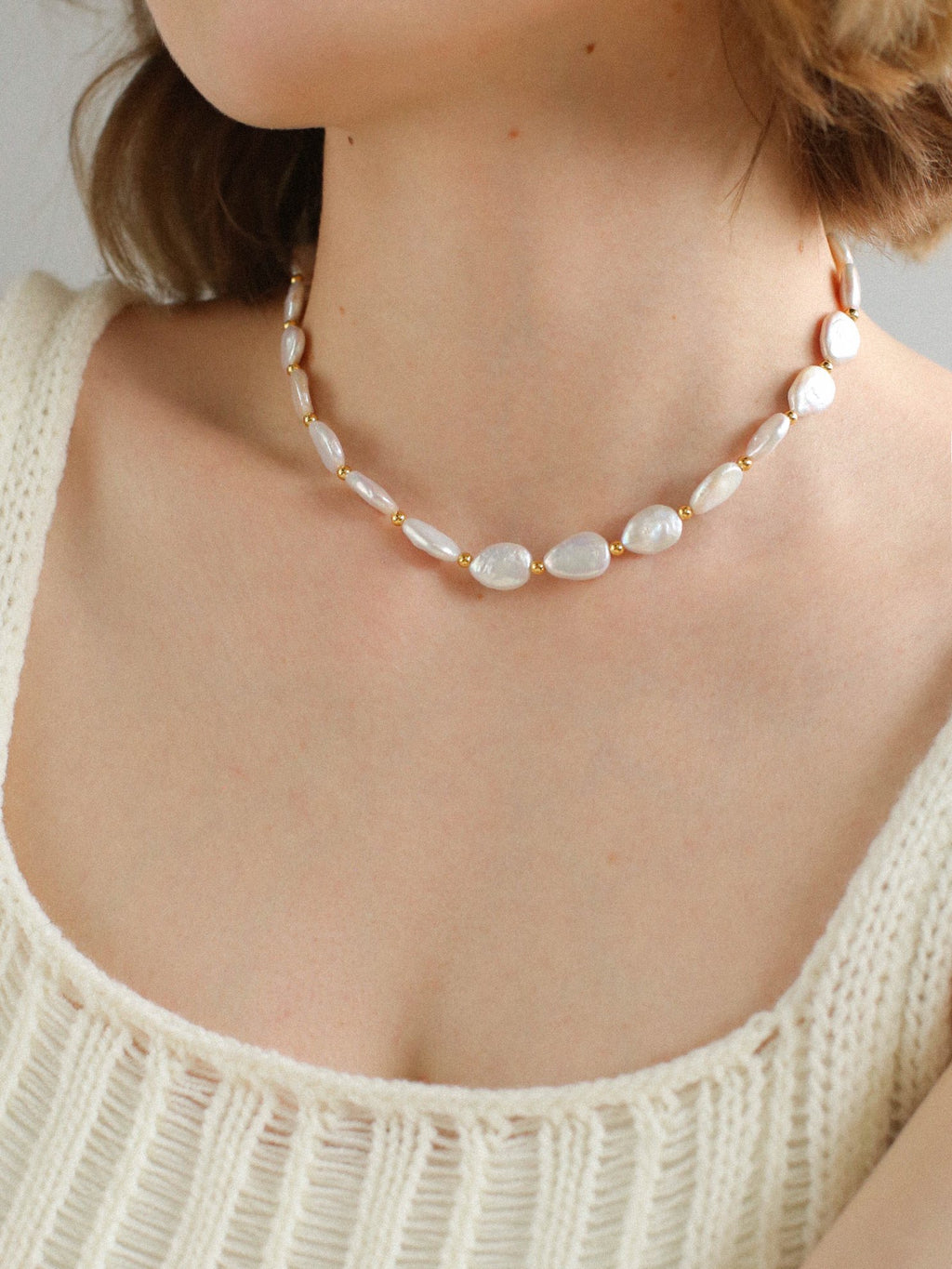 Natural Teardrop Baroque Freshwater Pearl Necklace, Bracelet & Jewelry Set | 18K Gold Plated