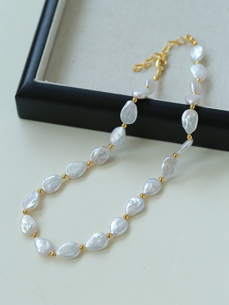 Natural Teardrop Baroque Freshwater Pearl Necklace, Bracelet & Jewelry Set | 18K Gold Plated