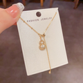 Y Pearl Necklace gold