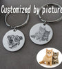 Pet souvenir dog keychain custom engrave custom dog tag name engraving Dog picture custom necklace