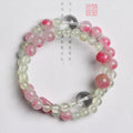 Wood & Fire Inspired Double Wrap Bracelet | Prehnite, Rhodonite & Green Phantom Quartz