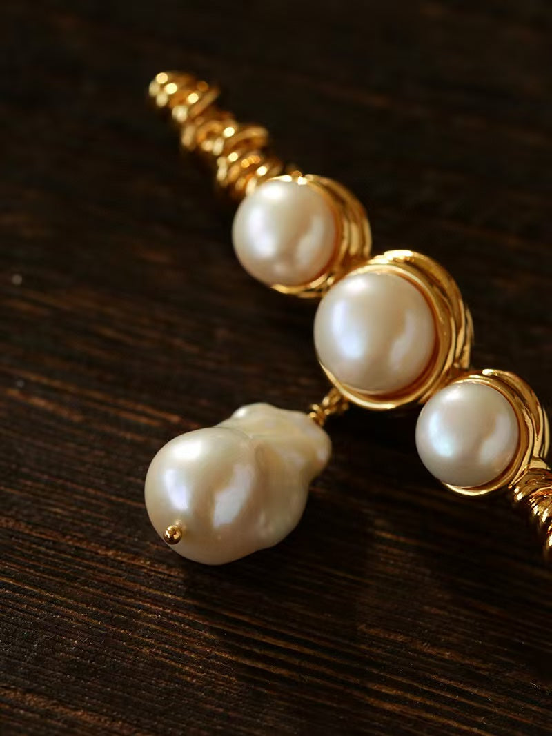 Natural Baroque Pearl Brooch | Freshwater Pearl Drop Pin Jewelry