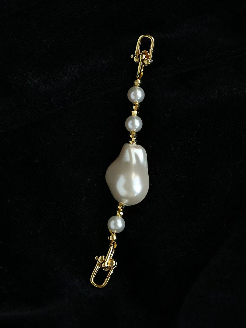 Faux Pearl Extender Chain Necklace Lengthener, Gold Silver Plated Jewelry Extension Chain, Pearl Connector for Necklace Bracelet Layering, Vintage Minimalist Accessory