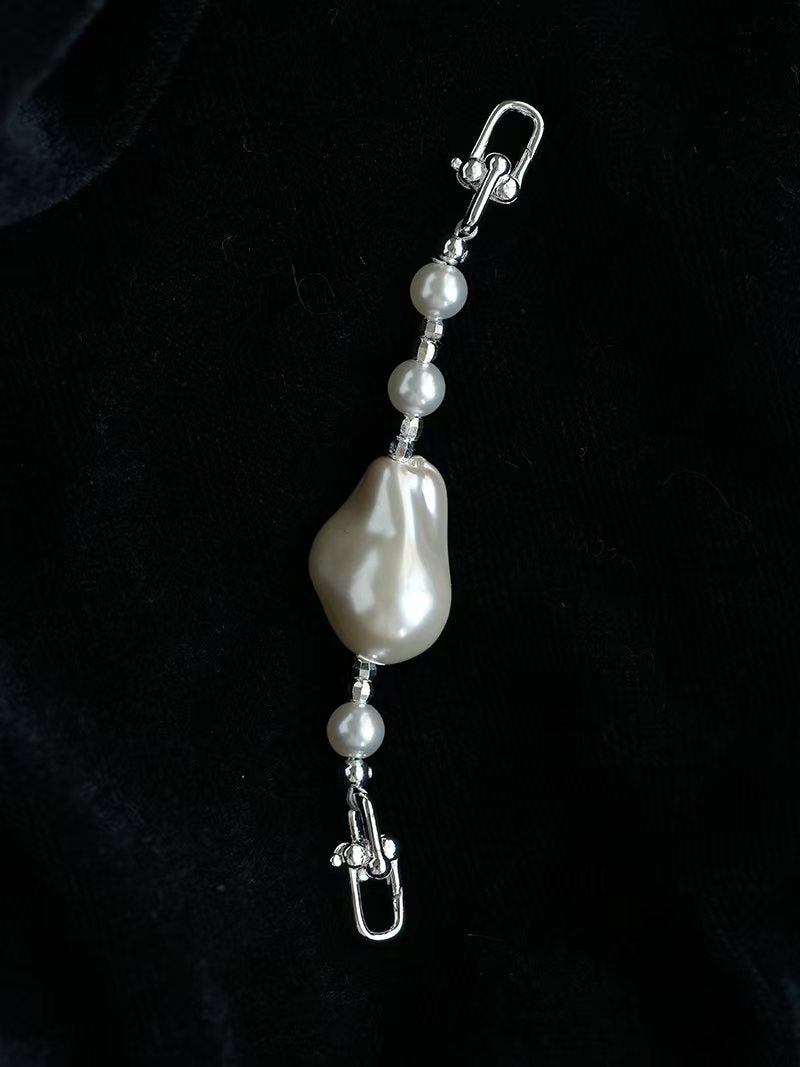 Faux Pearl Extender Chain Necklace Lengthener, Gold Silver Plated Jewelry Extension Chain, Pearl Connector for Necklace Bracelet Layering, Vintage Minimalist Accessory