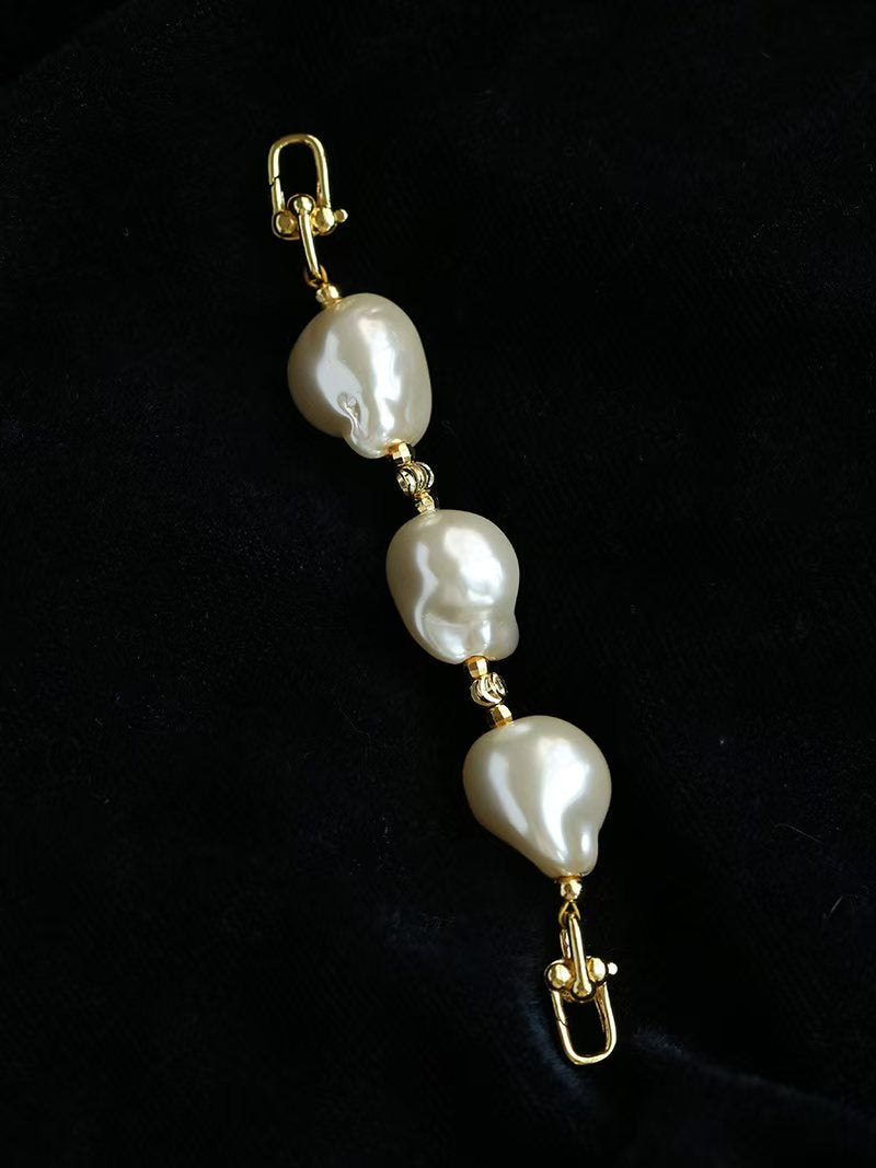 Faux Pearl Extender Chain Necklace Lengthener, Gold Silver Plated Jewelry Extension Chain, Pearl Connector for Necklace Bracelet Layering, Vintage Minimalist Accessory