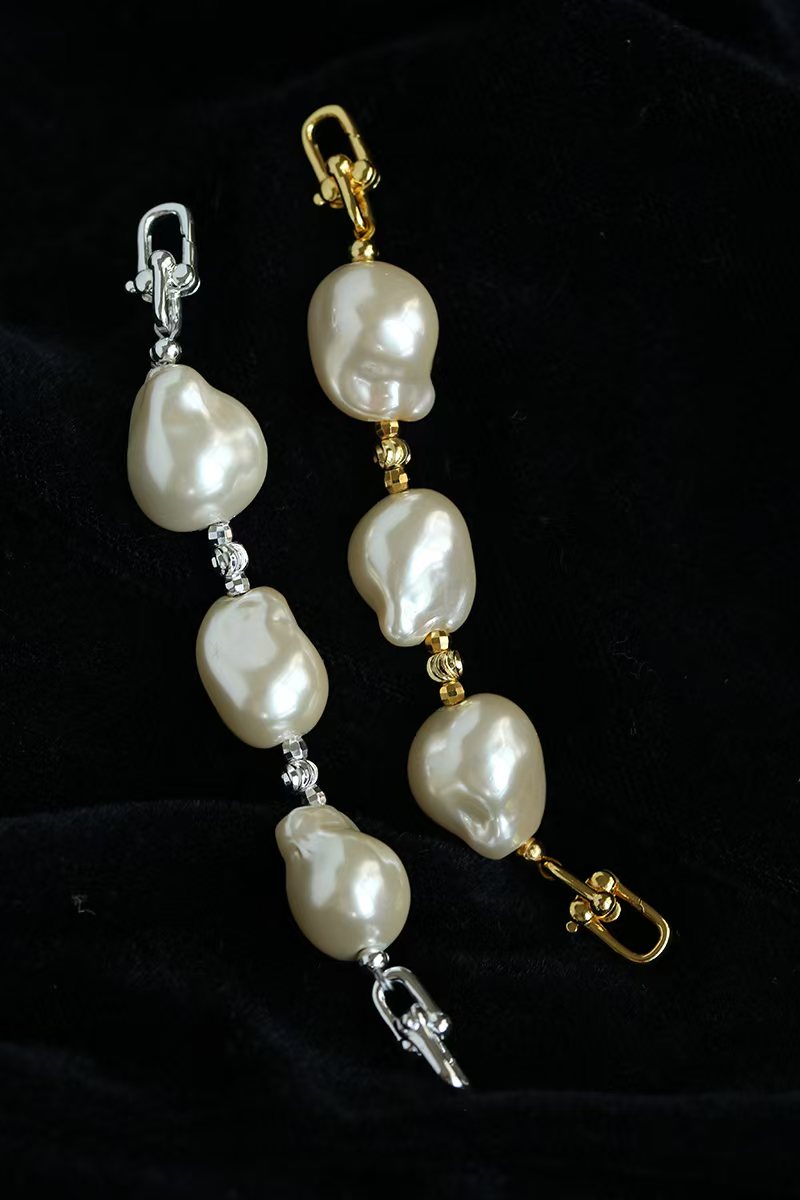 Faux Pearl Extender Chain Necklace Lengthener, Gold Silver Plated Jewelry Extension Chain, Pearl Connector for Necklace Bracelet Layering, Vintage Minimalist Accessory