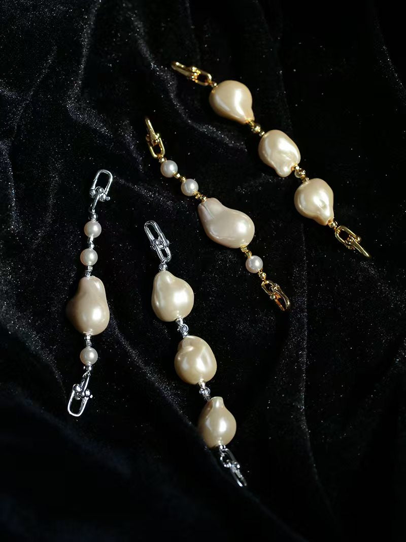 Faux Pearl Extender Chain Necklace Lengthener, Gold Silver Plated Jewelry Extension Chain, Pearl Connector for Necklace Bracelet Layering, Vintage Minimalist Accessory