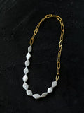 Diamond Baroque Pearl Necklace & Earrings Set, Natural Freshwater Pearl Jewelry