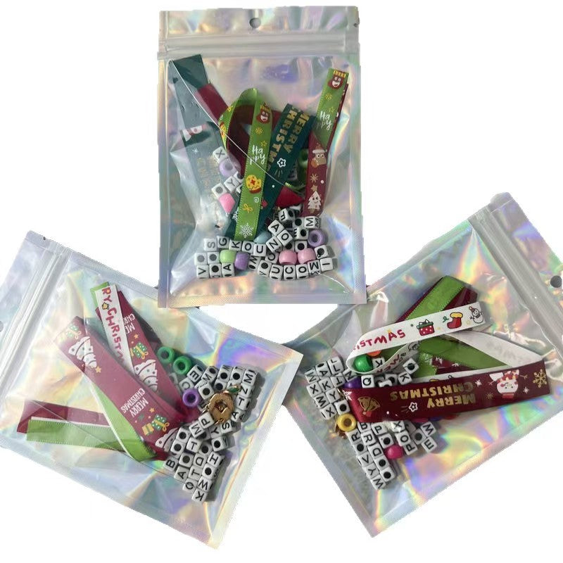 Christmas ribbon bracelet making supplies