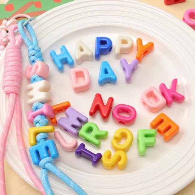 Colorful rope bag charm making supplies