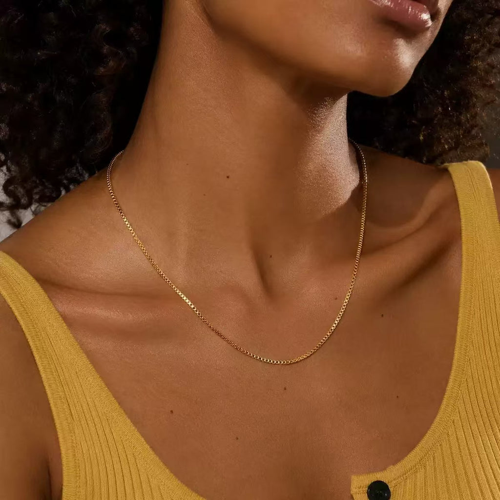 Women's Stainless Steel Chain Necklace | 13 Minimalist Styles | 18K Gold Plated & Silver