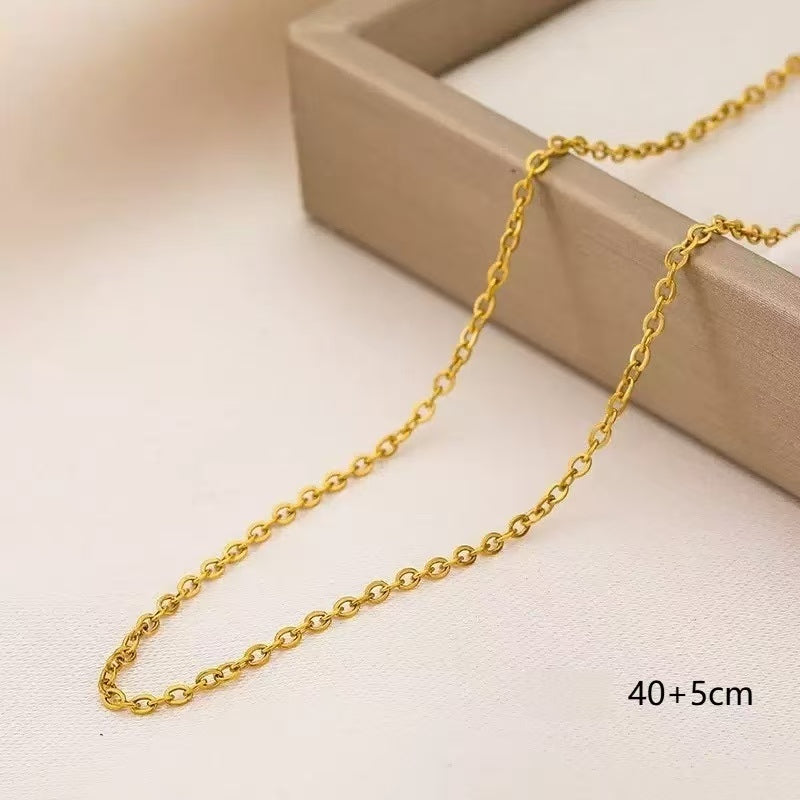 DIY Detachable Lobster Clasp Charm Necklace | Bee Butterfly Owl Zircon Pendant | Gold Stainless Steel O-Link Paperclip Chain