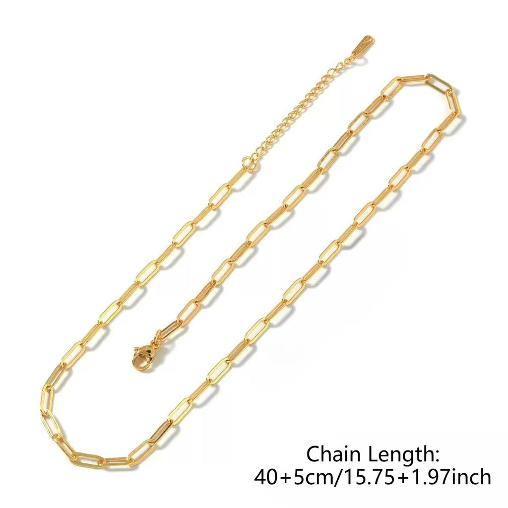 DIY Detachable Lobster Clasp Charm Necklace | Bee Butterfly Owl Zircon Pendant | Gold Stainless Steel O-Link Paperclip Chain