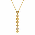Heart Zircon Y Lariat Necklace | White Pink Multicolor Pendant | Copper Box Chain