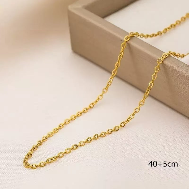 Star Pearl Zircon Pendant Necklace | Large-Hole Five-Point Star Charm | Gold-Tone Silver-Tone Copper O-Link Lip Chain