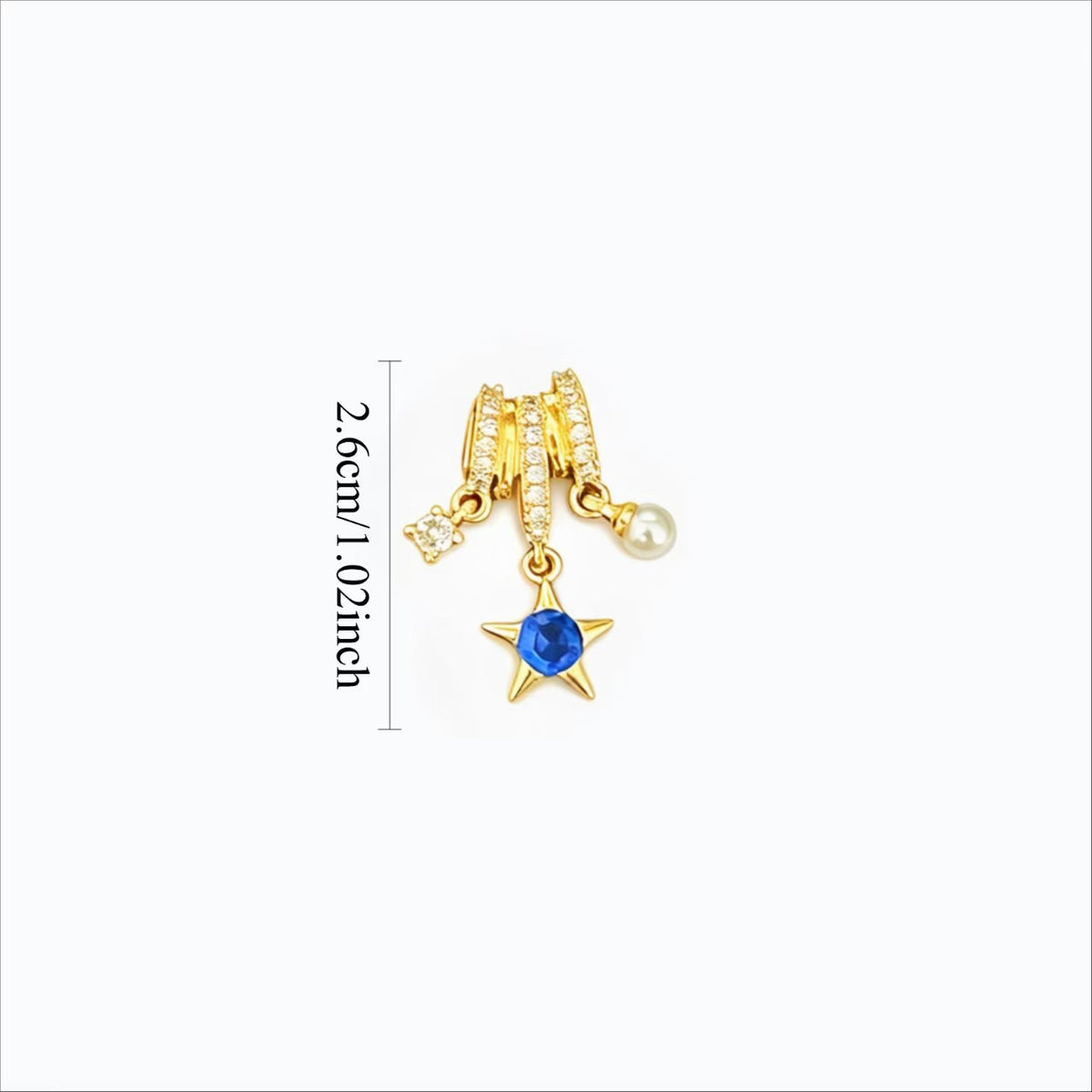 Star Pearl Zircon Pendant Necklace | Large-Hole Five-Point Star Charm | Gold-Tone Silver-Tone Copper O-Link Lip Chain