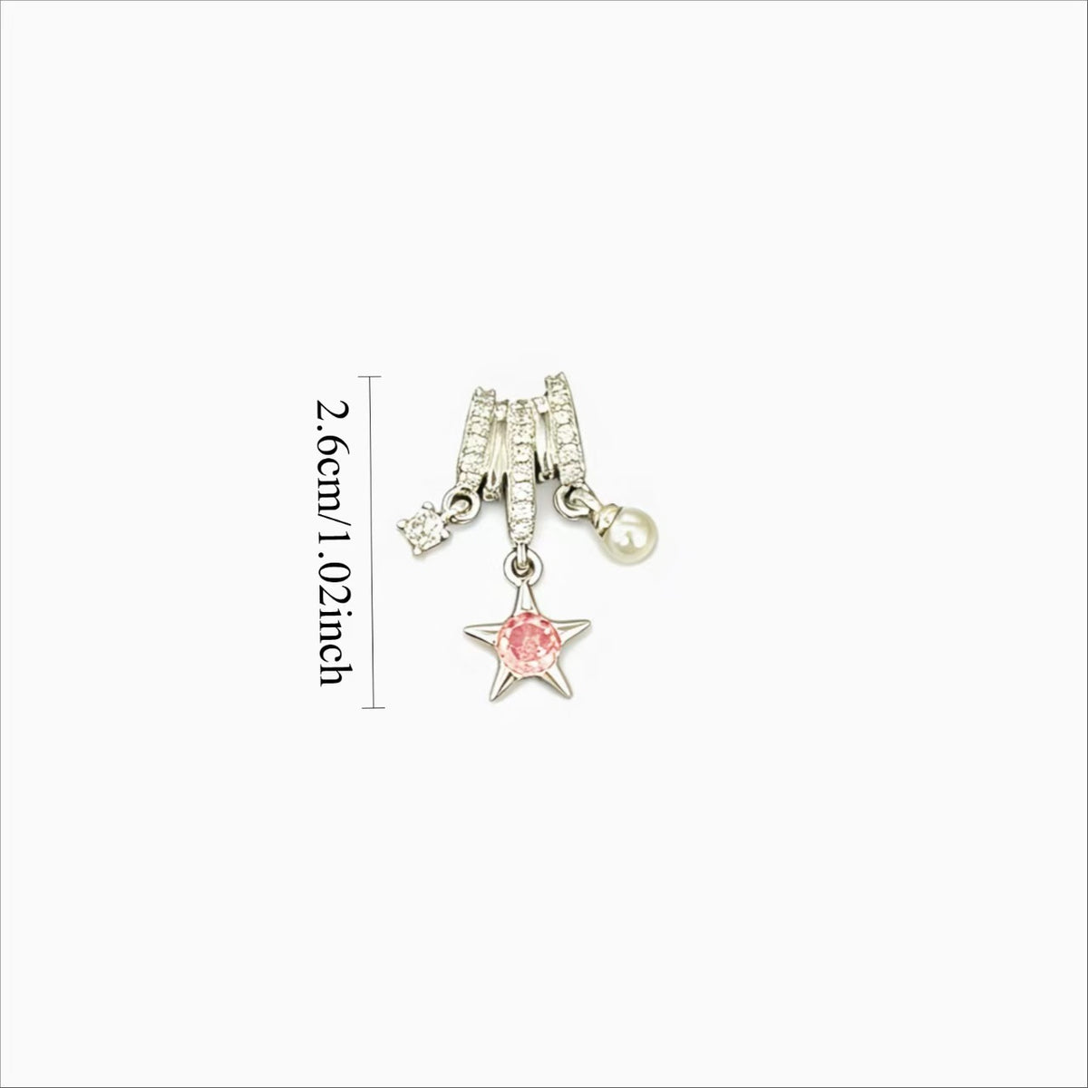 Star Pearl Zircon Pendant Necklace | Large-Hole Five-Point Star Charm | Gold-Tone Silver-Tone Copper O-Link Lip Chain