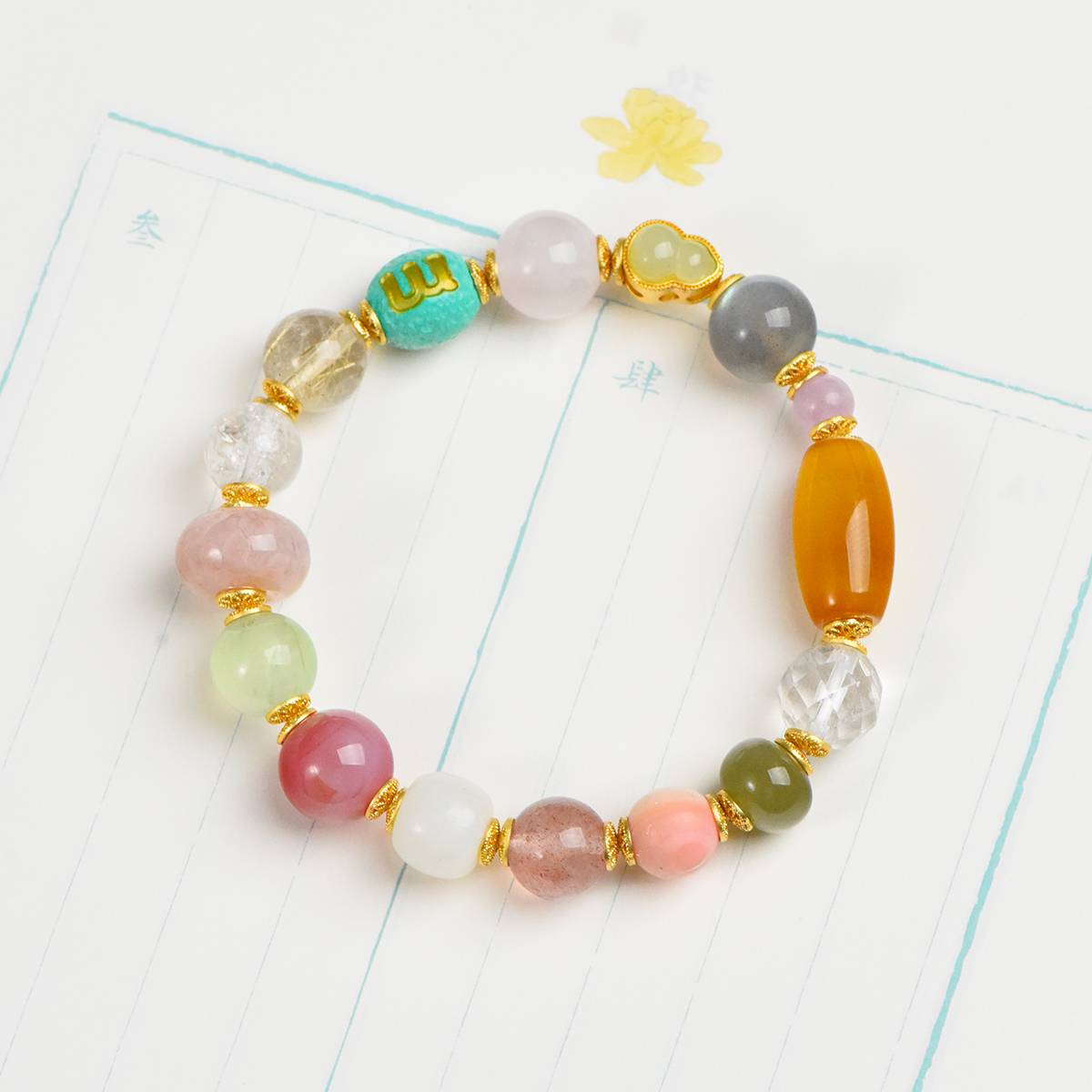 Natural Multi-Gemstone Bracelet for Women | Colorful Crystal Beaded Statement Jewelry