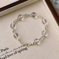 Natural White Crystal Bracelet for Women | 925 Sterling Silver Beaded Minimalist Jewelry