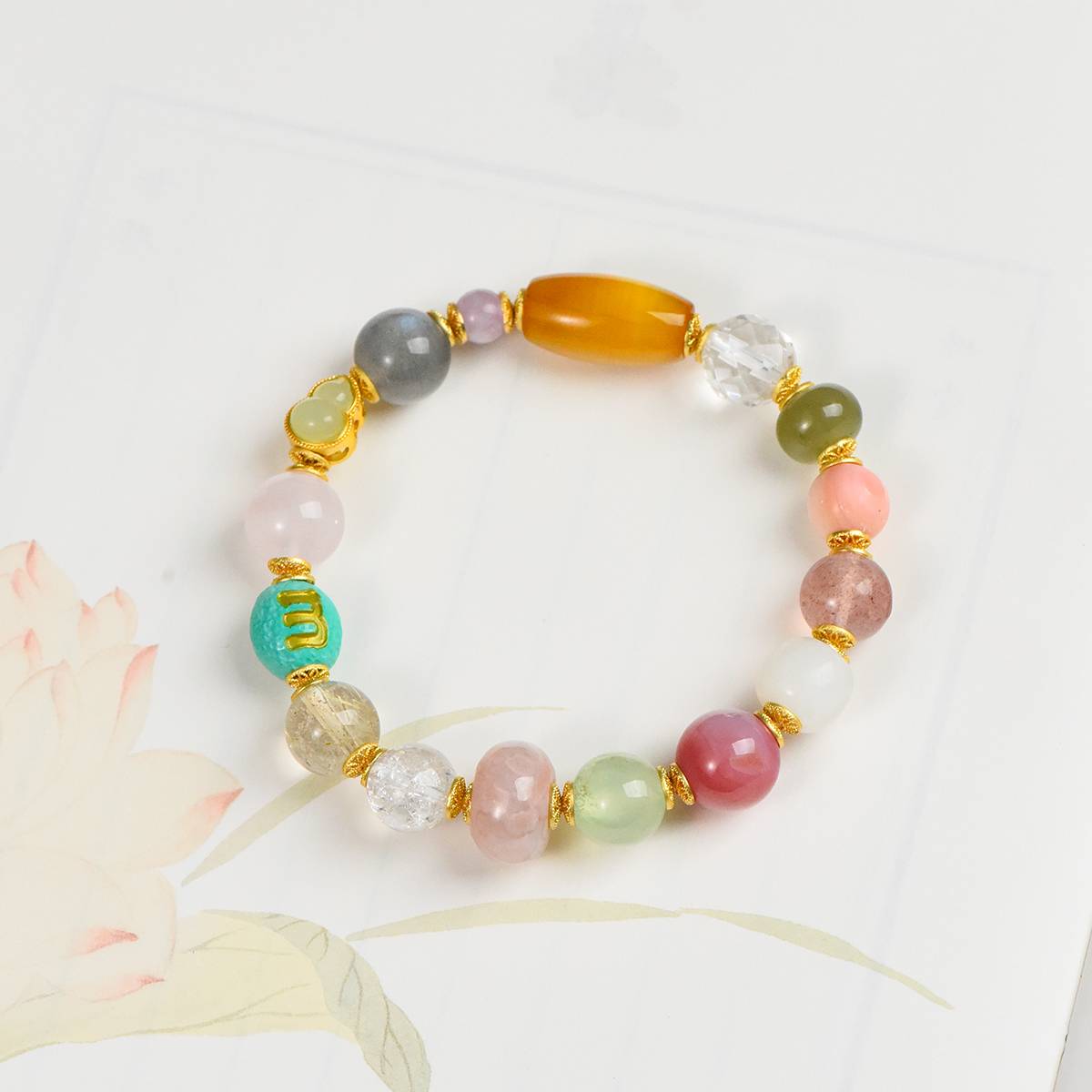 Natural Multi-Gemstone Bracelet for Women | Colorful Crystal Beaded Statement Jewelry