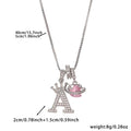 Charm System Silver-Tone Crown Letter Necklace | Box Chain