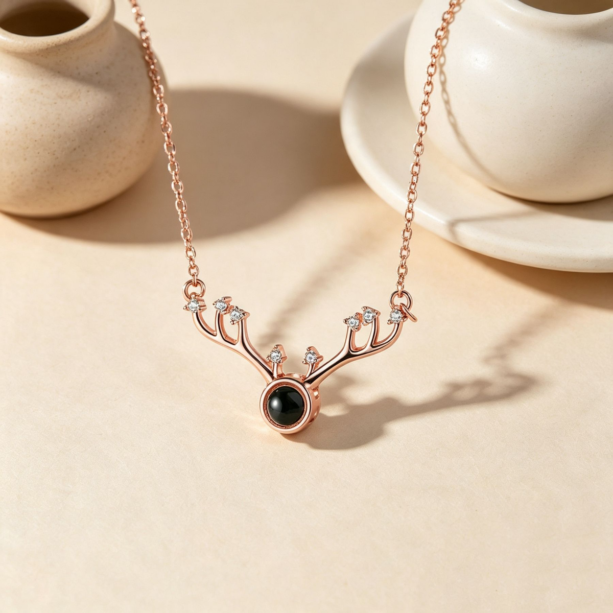 Personalized wedding vow projection necklace