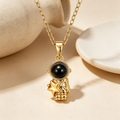 Astronaut star projection necklace with hidden photo pendant