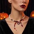 Pearl Blood Drop Necklace for Women | Punk Heavyweight Dark Necklace | Halloween Cool Girl Gothic Trendy Accessory