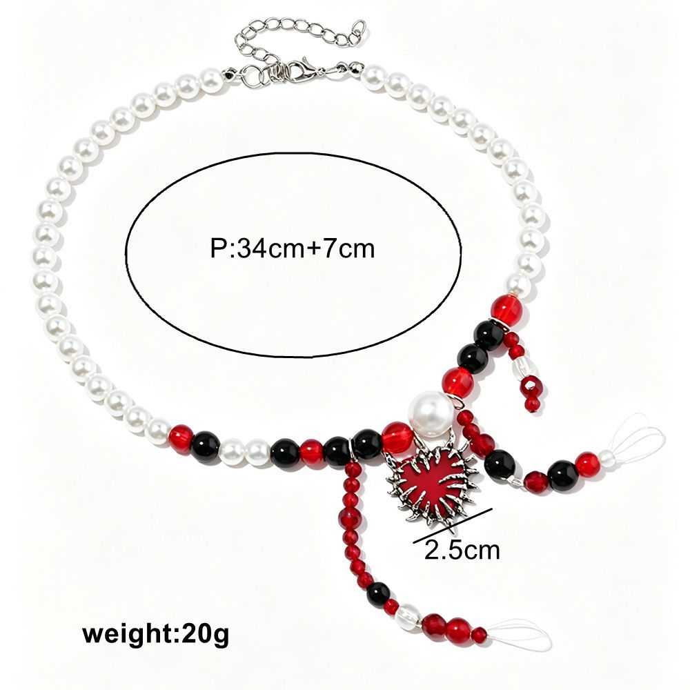 Pearl Blood Drop Necklace for Women | Punk Heavyweight Dark Necklace | Halloween Cool Girl Gothic Trendy Accessory