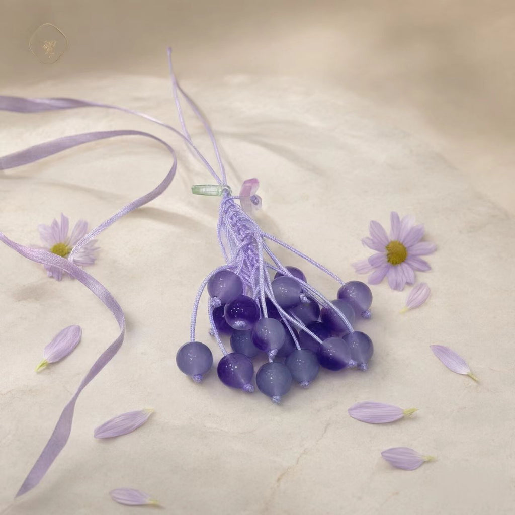 Purple grape keychain accessory for women bags