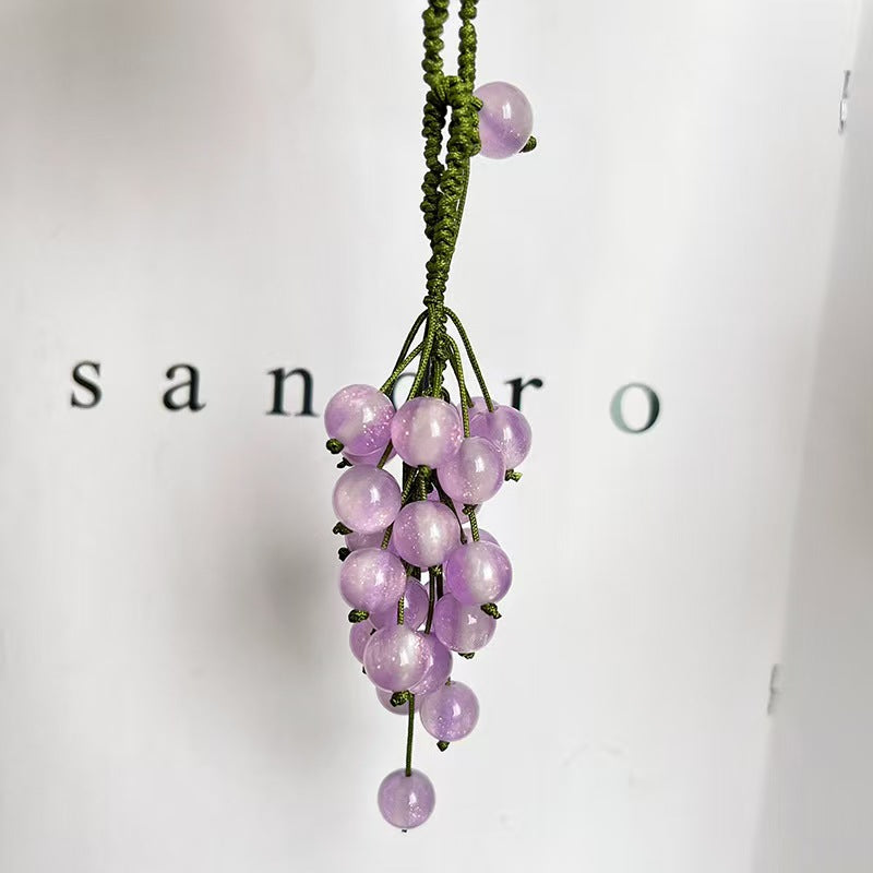 DIY Color Changing Grape Keychain Making Kit | UV Sunlight Reactive Beads Craft Kit | Handmade Fruit Bag Charm DIY Set