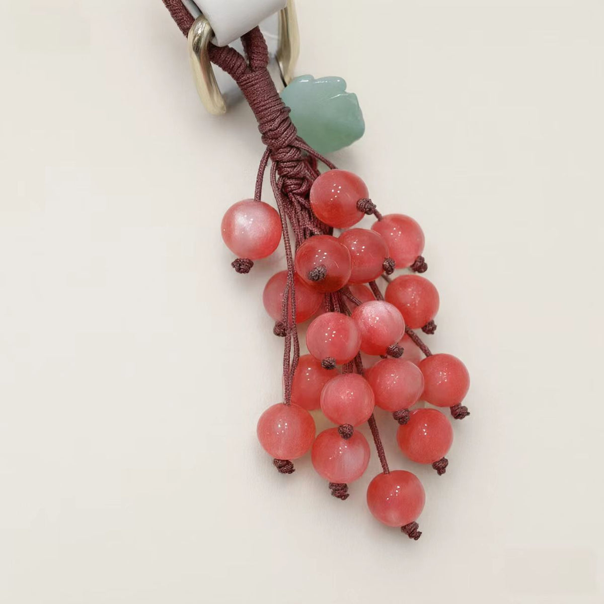 Handmade woven grape charm with color changing effect