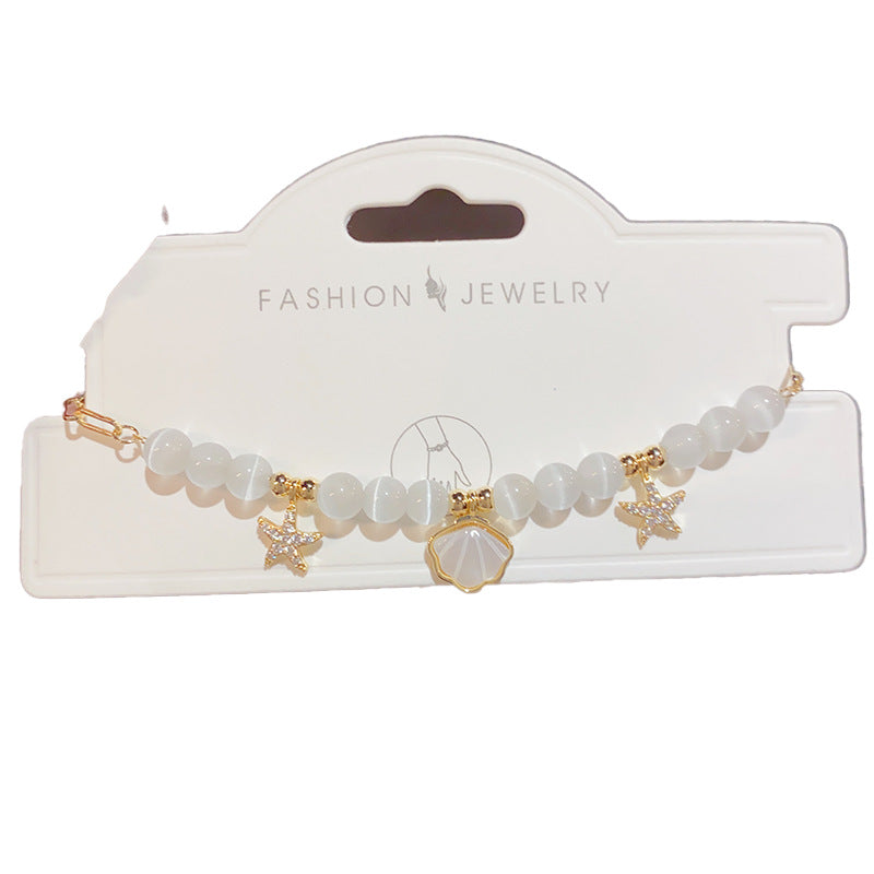 Ocean inspired shell and starfish bracelet