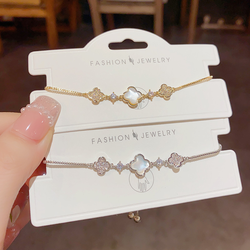 Gold plated mother of pearl bracelet