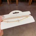 Gold double layer pearl bracelet