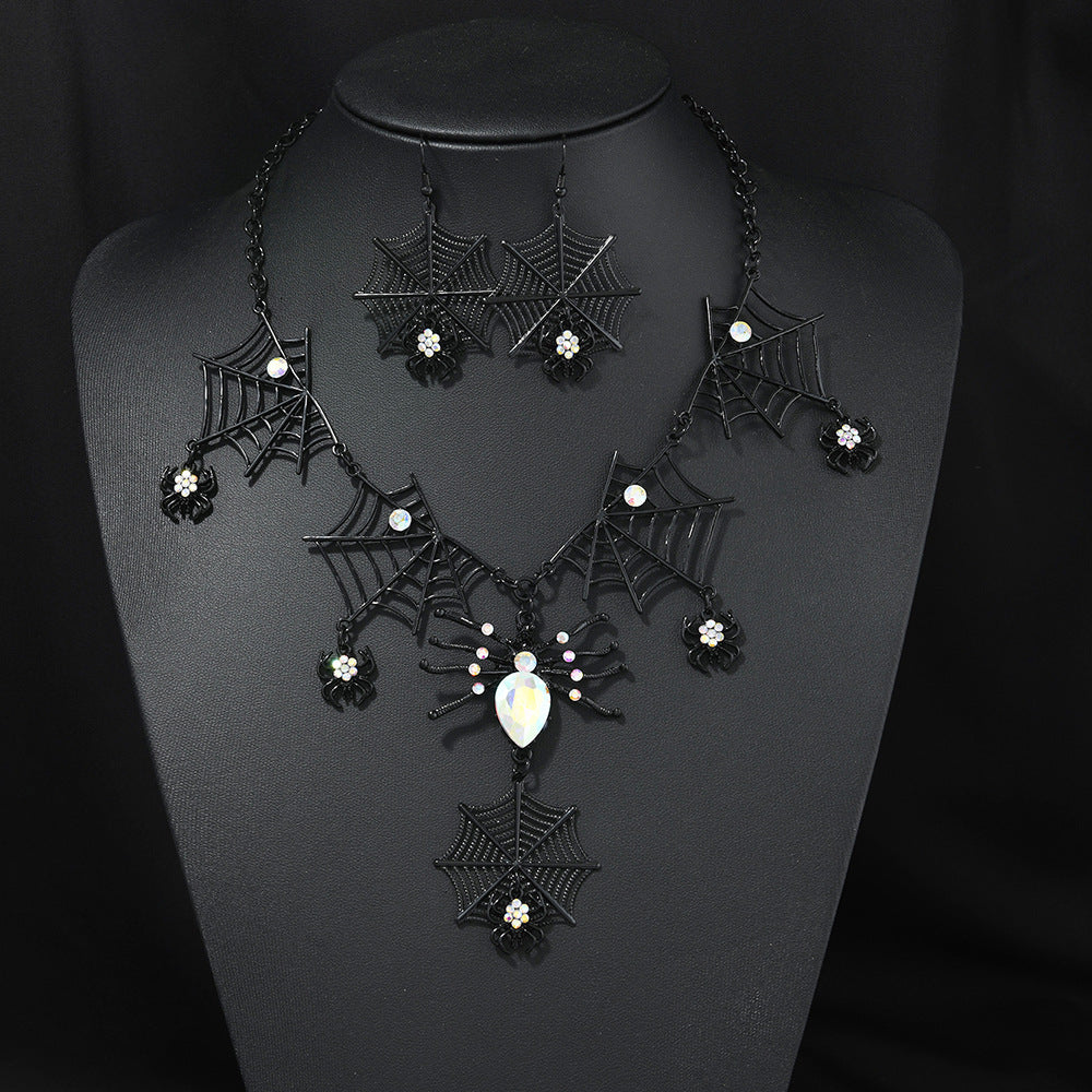 HalloweenSpiderNecklaceEarringsSet