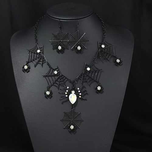 HalloweenSpiderNecklaceEarringsSet