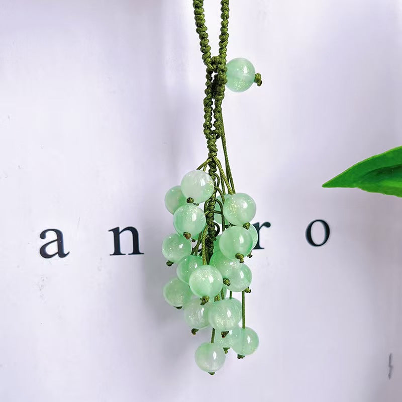 DIY Color Changing Grape Keychain Making Kit | UV Sunlight Reactive Beads Craft Kit | Handmade Fruit Bag Charm DIY Set