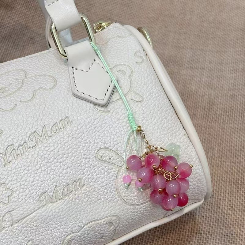 Handmade woven grape charm with color changing effect