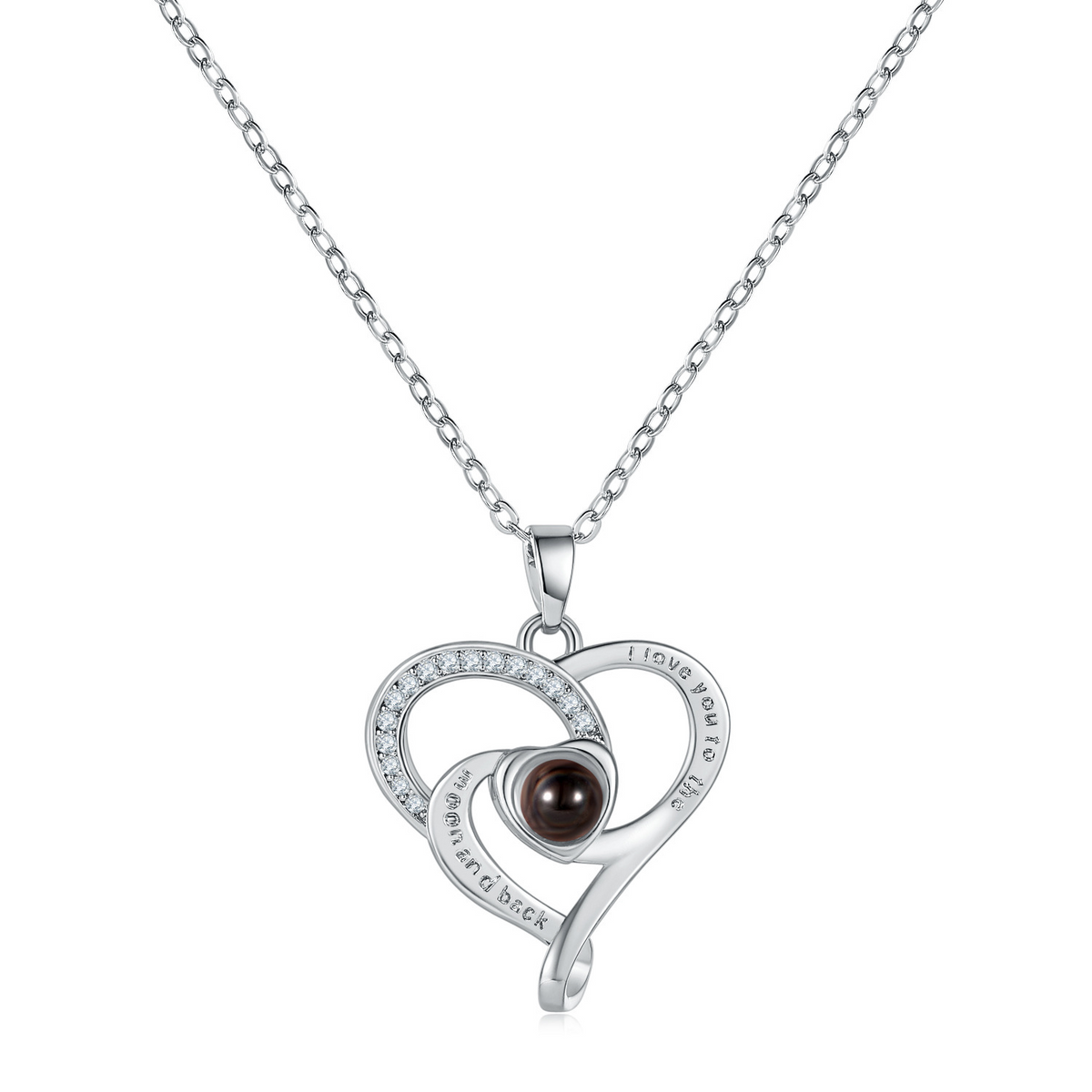 Heart personalized projection necklace with custom photo 