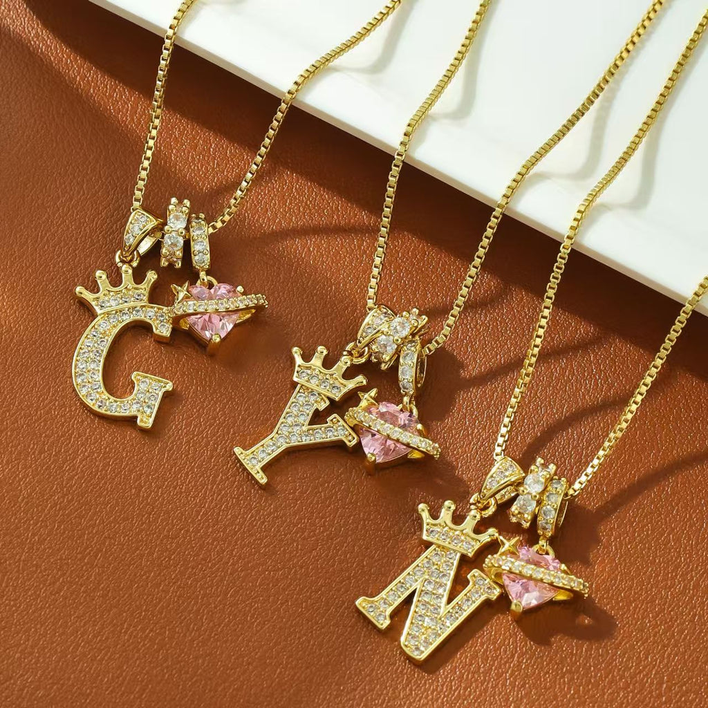 Gold letter pendants