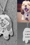 Pet portrait Keychain Dogs & Cat Photo Custom Necklace