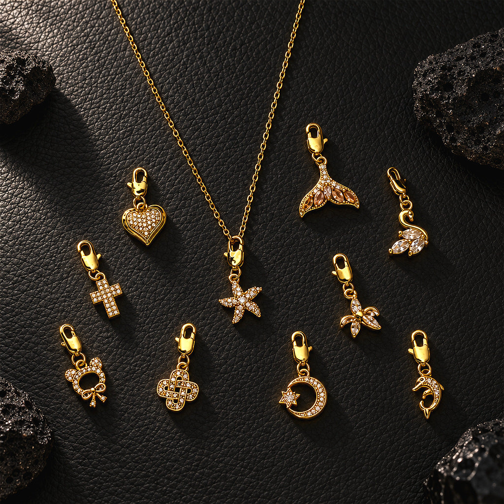 Detachable starfish charm necklace pandent
