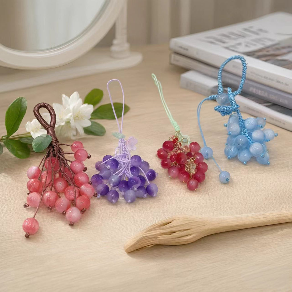 Four color grape bag charm collection
