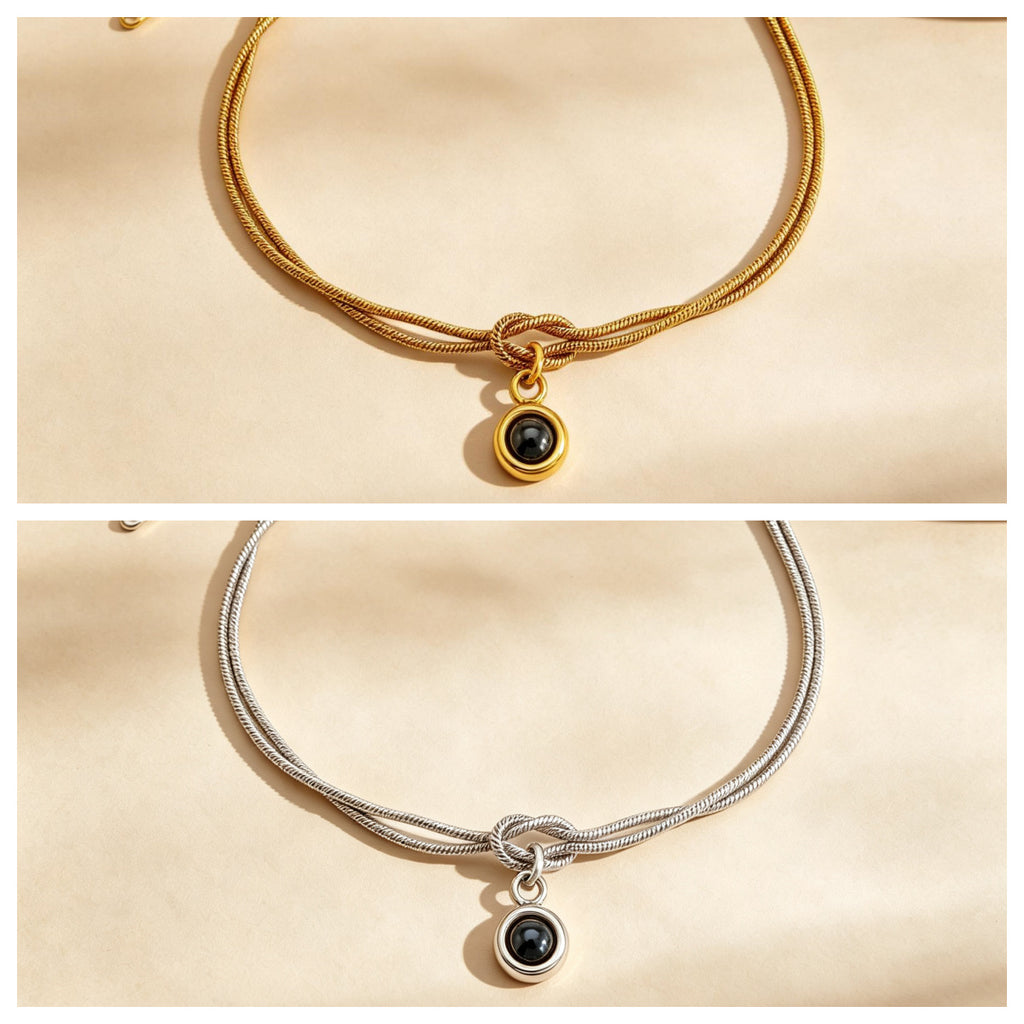 Custom photo inside round projection bracelet pendant