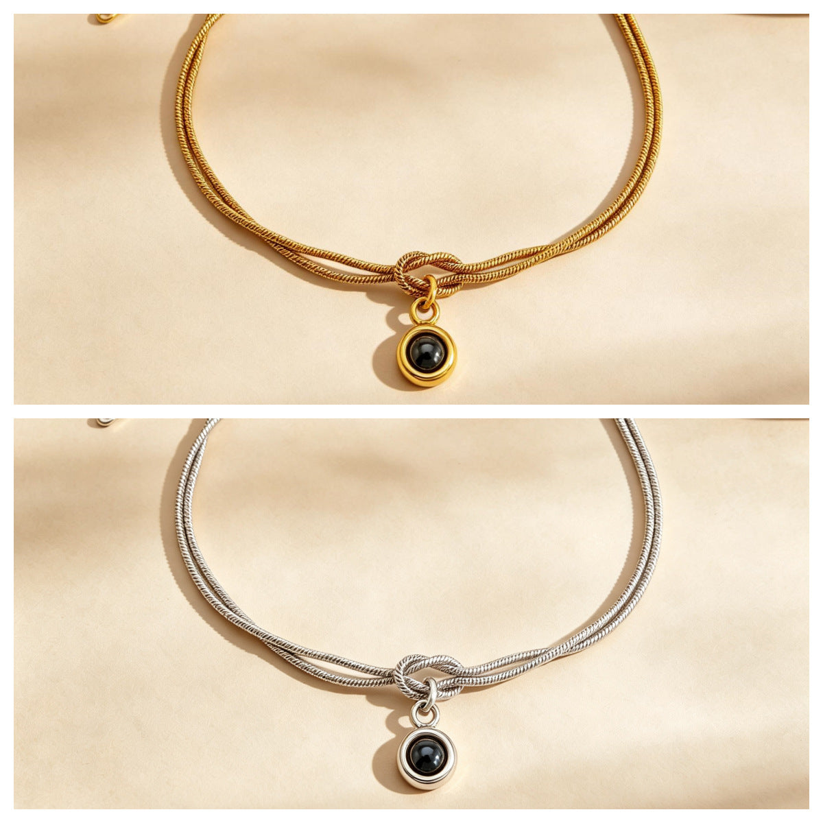 Custom photo inside round projection bracelet pendant