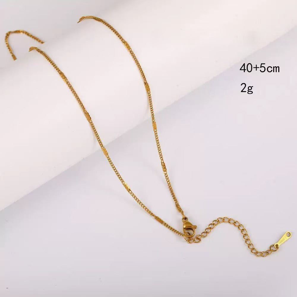 Women's Stainless Steel Chain Necklace | 13 Minimalist Styles | 18K Gold Plated & Silver