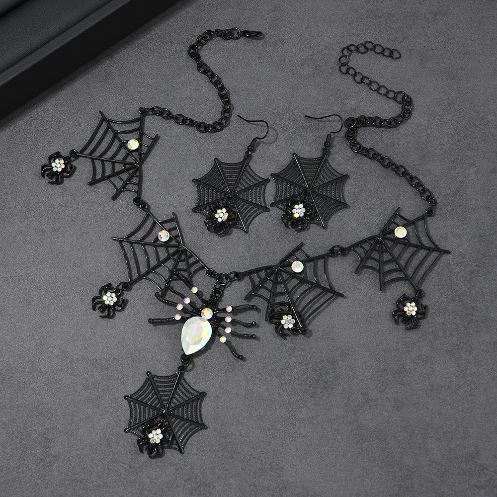 Spider Necklace Earrings Setfor Halloween